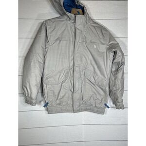 North Face Boys Large 14/16 Ski Snowboarding Jacket Silver Zipper Hoodie